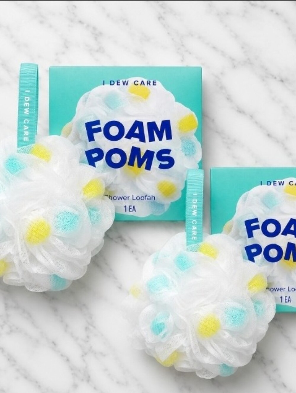 2 x I Dew Care Korean Beauty Foam Poms Shower Loofahs Create Richer Foam NIB's!